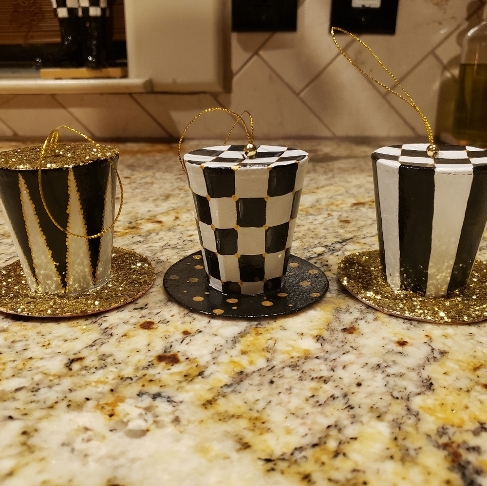 Hand painted hats ornaments